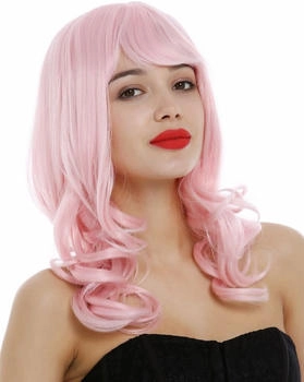 Wig Me Up Schulterlange gerade gestufte Perücke (3001-T2333) hellrosa/rosa