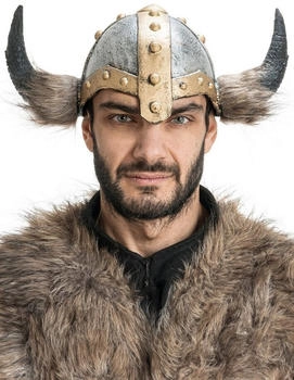 Chaks Barbarenhelm aus Latex, Gehörnter Helm für Wikinger
