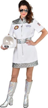 Narrenkiste Astronauten Kleid (M221108) weiß/mehrfarbig
