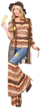 Shoperama Hippie Harmony Kostüm Top Schlaghose Weste (4016) braun