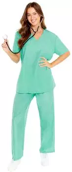 Amscan Arztkittel Top & Hose Erwachsene Faschingskostüm (9919040) mehrfarbig