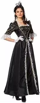 Shoperama Marquise Barock Rokoko Taft Kleid (4363) schwarz