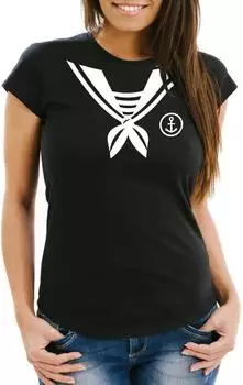 MoonWorks Matrose Matrosin Sailor Karnevalskostüm (4875) schwarz