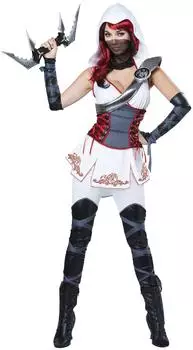California Costumes Sexy Ninja-White (CS968931/XS) weiß/rot/grau