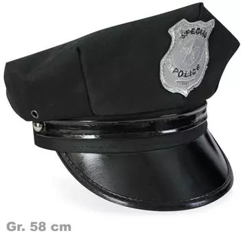 Fries Polizei-Kostüm mit Mütze schwarz