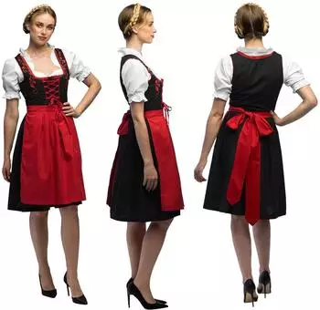 Boland Dirndl Kostümset mit Bluse und Schürze (84573) schwarz/rot