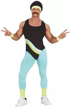 MIMIKRY 80er Jahre Neon Gymnastik-Jumpsuit Workout Aerobic-Anzug (5662) multicolore