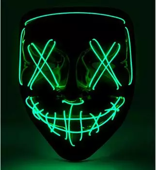 Widmann Gruselige LED Maske, leuchtendes Gesicht (30332) grün