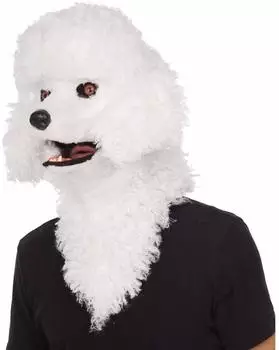 My other me Pudel Maske mit beweglichem Kiefer weiß