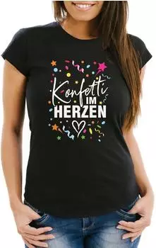 MoonWorks Fasching Karneval Konfetti im Herzen Kostüm-Ersatz Verkleidung schwarz/grau/navy/grün/rot/pink/lila/blau