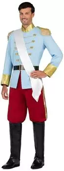 My other me Prinz Kostüm mit Jacke, Gürtel, Hose und Überschuhe (209736) rot/blau