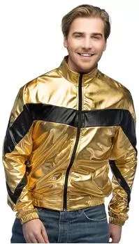 Boland Trainingsjacke im Metallic Look Retro Style (88885) gold
