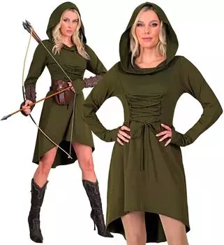 Widmann Mittelalter/Gothic-Kleid mit Kapuze (13841)