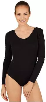 Dress for Fun Langarm-Body mit Rundhals-Ausschnitt (301289) schwarz