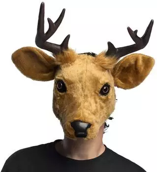 Boland Hirsch Halbmaske aus Plüsch (56778) braun