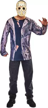 Rubie's Friday the 13th Kostüm Top mit Jason Maske (R1002495M) grau