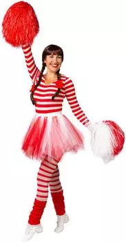Orlob Karneval Tüll Minirock blickdicht (40119) weiß/rot