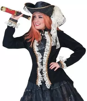 Funny Fashion Jacke mit Rüschen (510117) schwarz/weiß