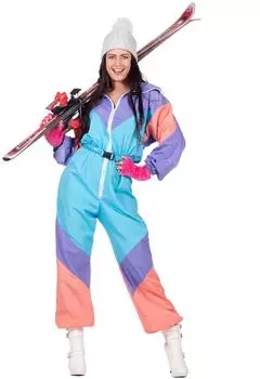 MIMIKRY 80er Jahre Ski-Anzug Jumpsuit (5410) bunt