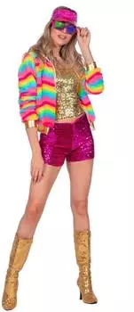 Wilbers Festival Regenbogen Plüschjacke mehrfarbig