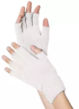 Wilbers Fingerlose Strickhandschuhe weiß