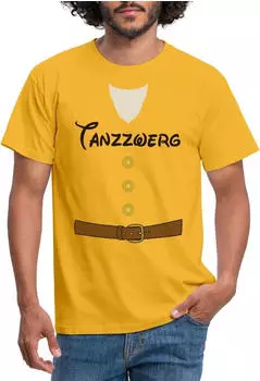 spreadshirt Tanzzwerg Sieben Zwerge Karneval-Kostüm T-Shirt gelb