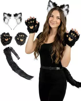 Maskworld Katze Kostümset (ELS00522) schwarz