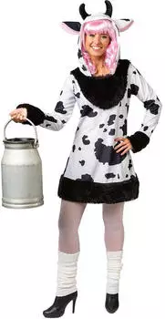 Orlob Karneval Cow Costume Dress Animal Costume schwarz/weiß