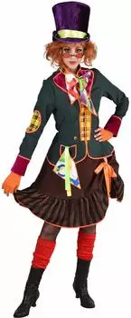 Narrenkiste Verrückte Hutmacherin Kleid (M220122) bunt-mehrfarbig
