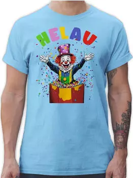 Shirtracer Helau Clown Kostüm Karneval Fasching hellblau