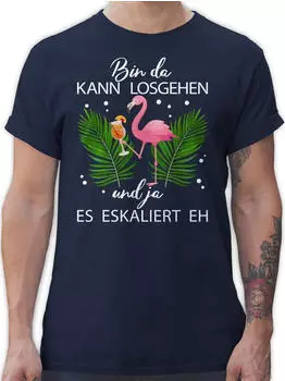 Shirtracer Flamingo Kostüm Lustig Mallorca navy blau