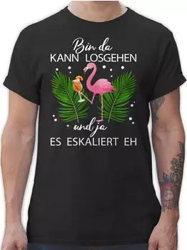 Shirtracer Flamingo Kostüm Lustig Mallorca schwarz