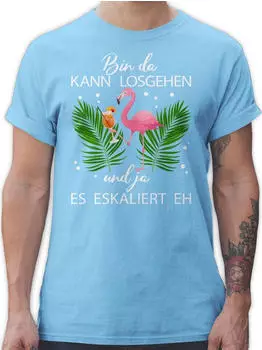 Shirtracer Flamingo Kostüm Lustig Mallorca hellblau