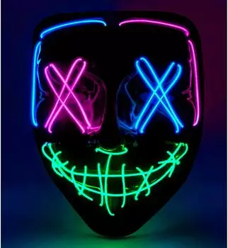 Widmann LED Maske Leuchtendes Gesicht Halloween (30333) bunt