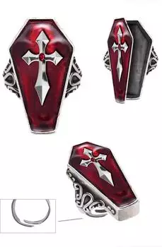 Fiestas Guirca Sarg Ring mit Kreuz Gothic Schmuck (29359) mehrfarbig