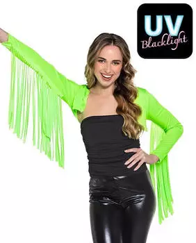 Boland Neon UV Bolero mit Fransen (01977) grün