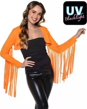 Boland Neon UV Bolero mit Fransen (01978) orange
