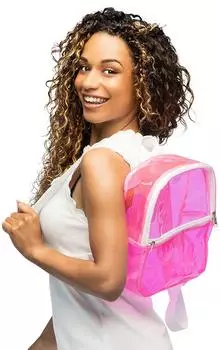 Boland Rave Rucksack transparent (36031) neon-pink/rosa