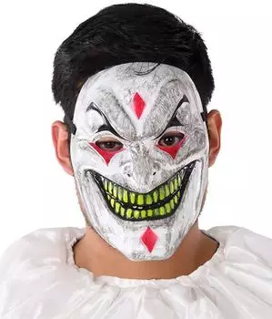 Atosa Halloween Clown Maske (61854) grau/weiß