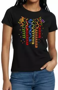 spreadshirt Konfetti Regnen Karneval Slim Fit Damen T-Shirt (D155627159P631-5846-app2-size4)