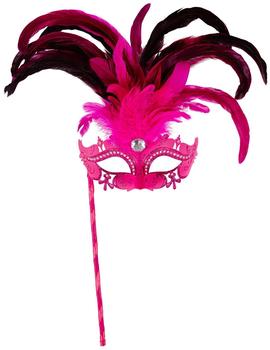 Widmann Venezianische Stabmaske Caro rosa/schwarz