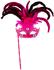 Widmann Venezianische Stabmaske Caro rosa/schwarz
