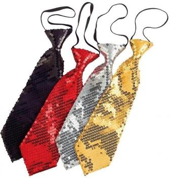 Rubie's Pailletten Krawatte schwarz (286062)
