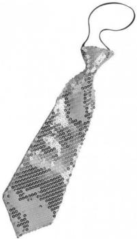 Rubie's Pailletten Krawatte silber (286061)