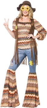 Smiffy's 70's Hippie Damenkostüm XL