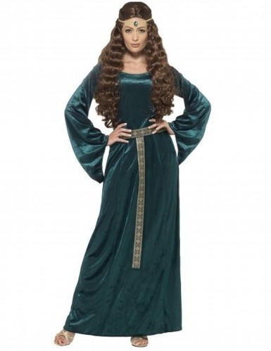 Smiffy's Green medieval queen adult dress