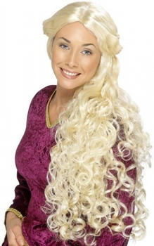 Smiffy's Long curly hair white blonde adult wig