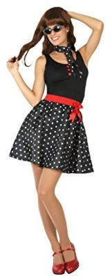 Atosa 50s black polka dot dress adult costume