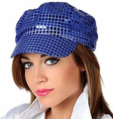Atosa Blue disco hat with sequins