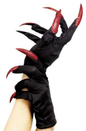 Smiffy's Halloween gloves with glitter nails (25217)
